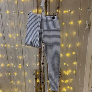 Glyder Black and White Striped Leggings